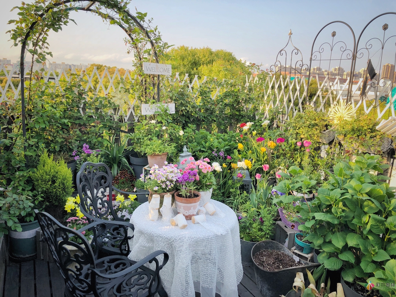 花了4年時(shí)間搭建了13㎡的屋頂露臺(tái)花園，每個(gè)角落都美如畫(huà)